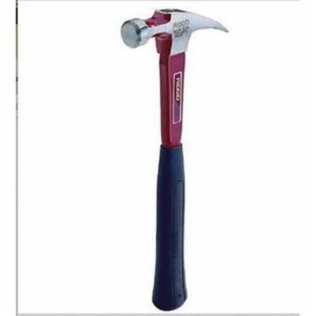 Ridgid Claw Hammer, Series 220, 1314 OAL, 20 oz Head, Steel Head, Fiberglass Handle, Cushioned NonSlip 52490